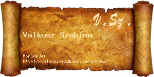Valkusz Szabina névjegykártya