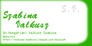 szabina valkusz business card